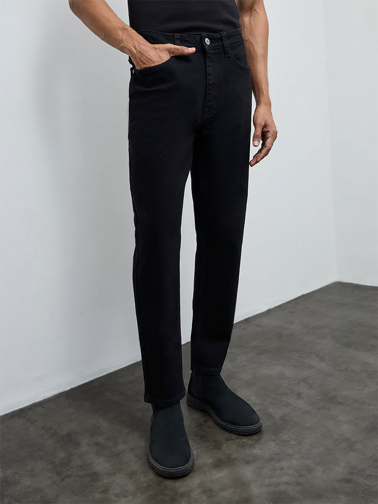 Nuon Black Slim-Fit Mid-Rise Jeans