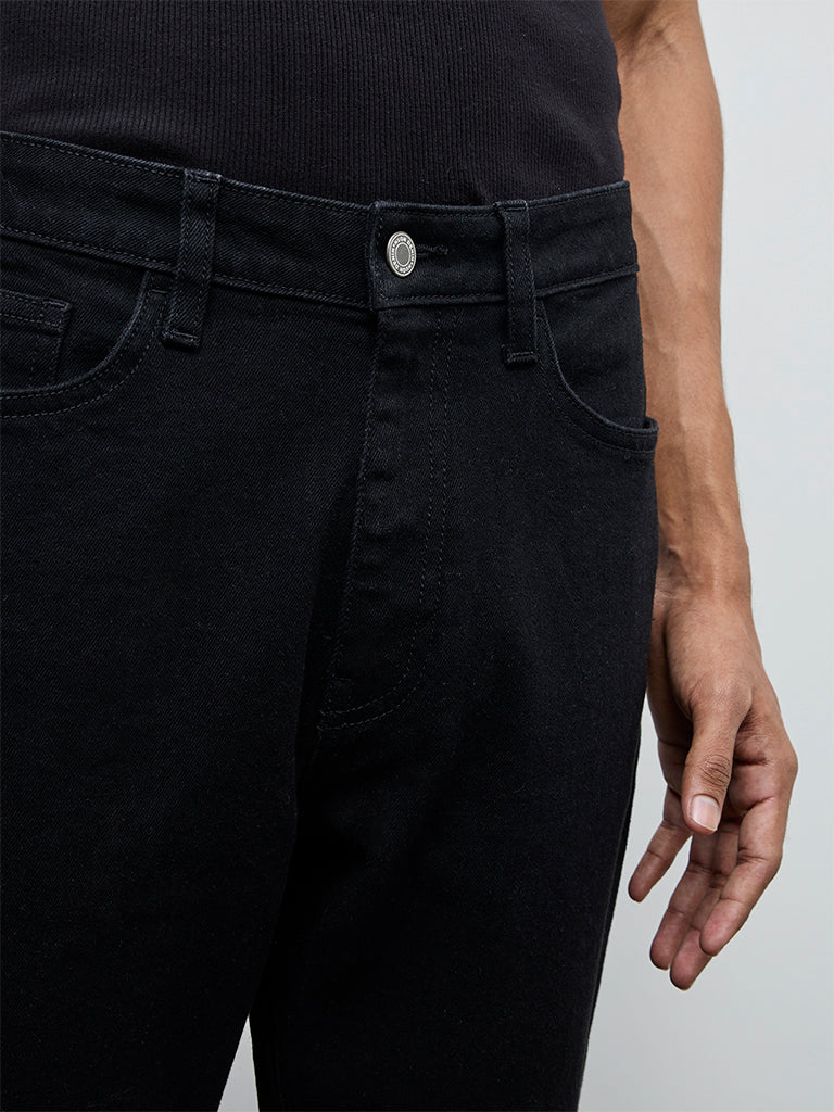 Nuon Black Slim-Fit Mid-Rise Jeans