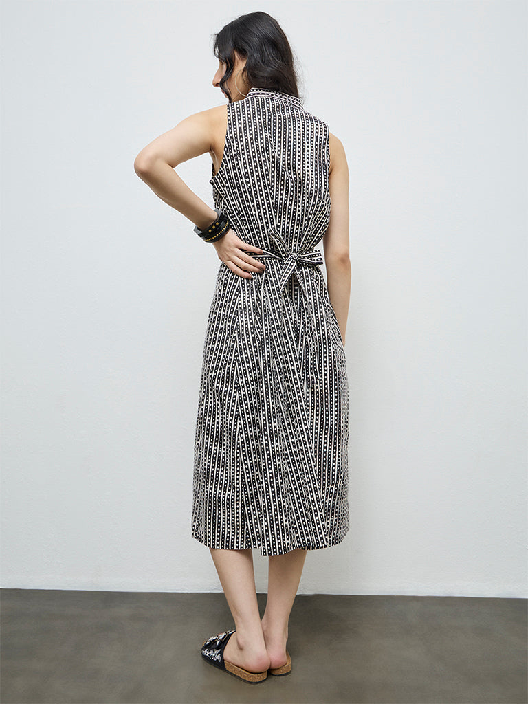 Bombay Paisley Off-White Printed Cotton-Blend Shirt Dress
