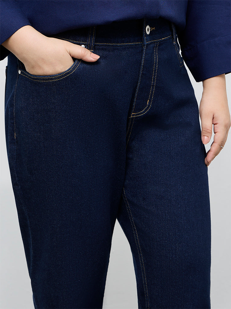 Gia Dark Blue High-Rise Bootcut Jeans