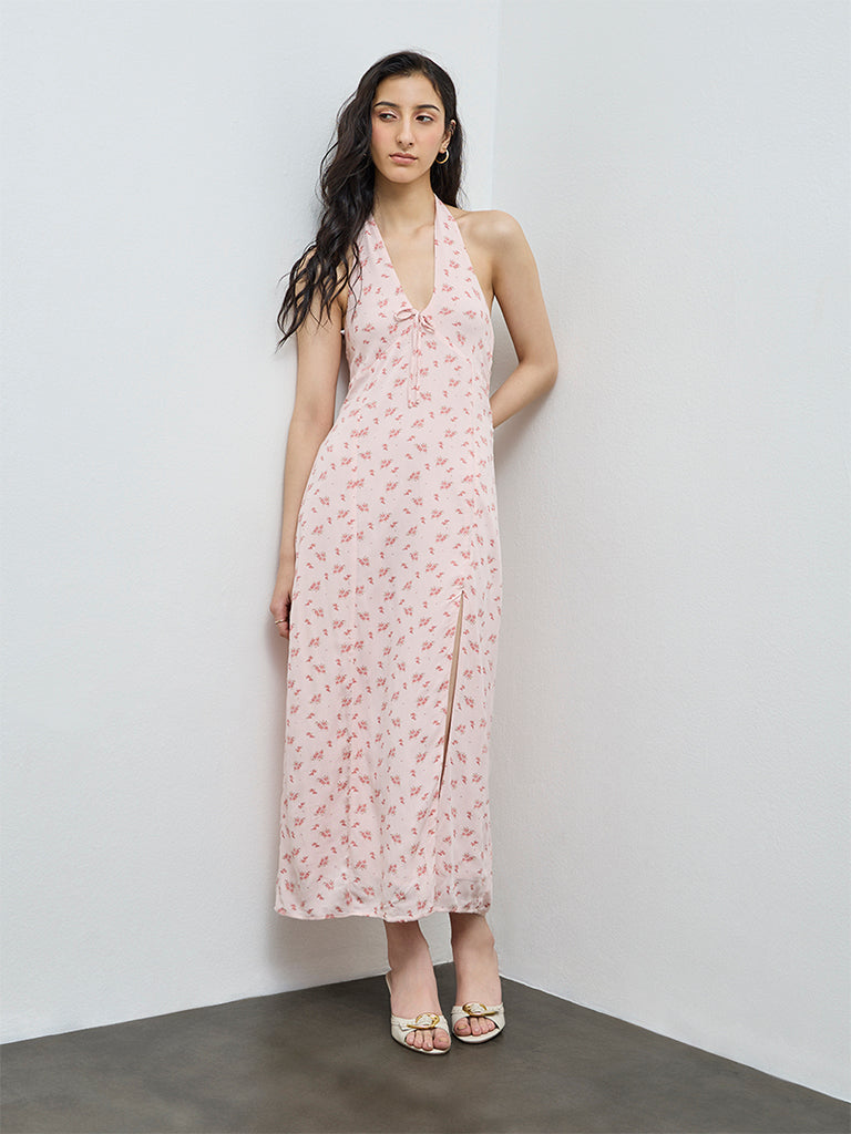 Nuon Pink Floral A-Line Dress
