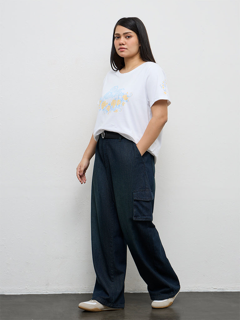 Gia Dark Green Cargo-Style High-Rise Jeans