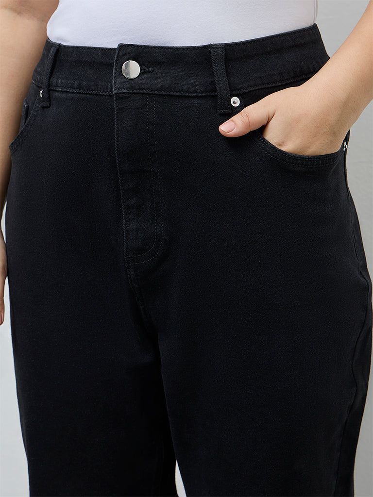 Gia Black Bootcut High-Rise Jeans