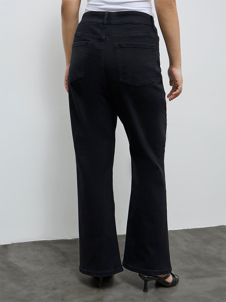 Gia Black Bootcut High-Rise Jeans