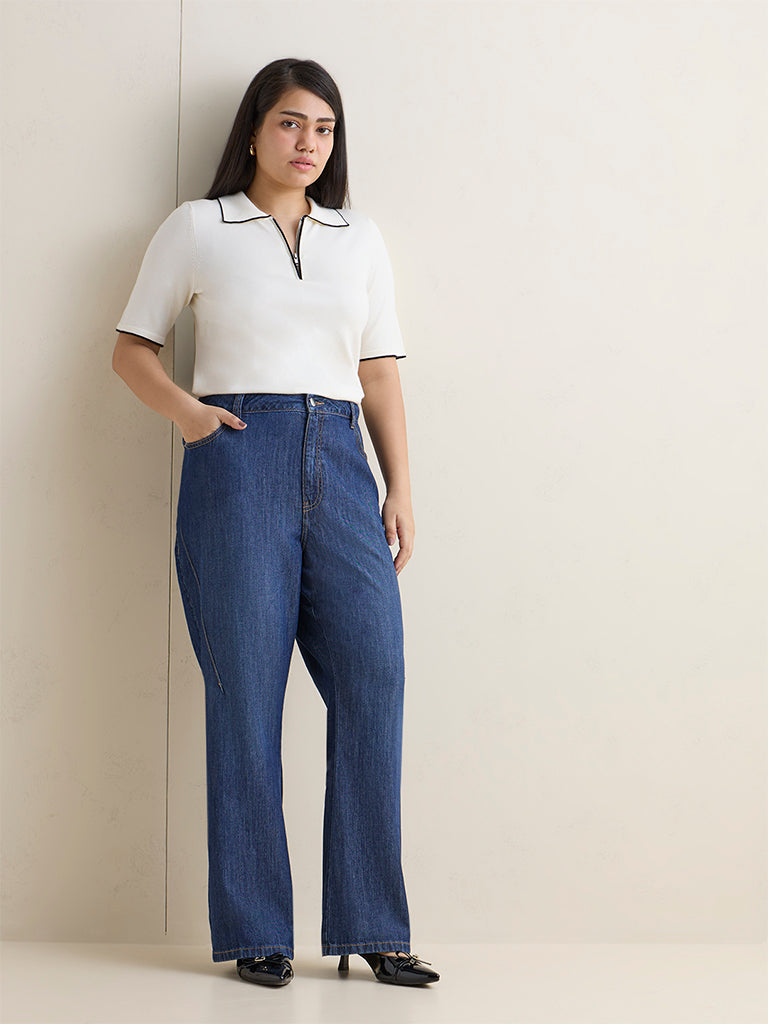 Gia Navy High-Rise Jeans