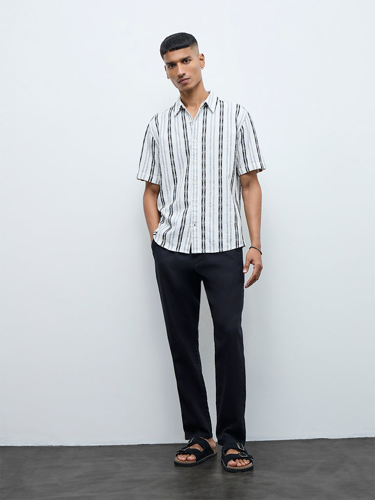 ETA Black Relaxed-Fit Mid-Rise Cotton Chinos