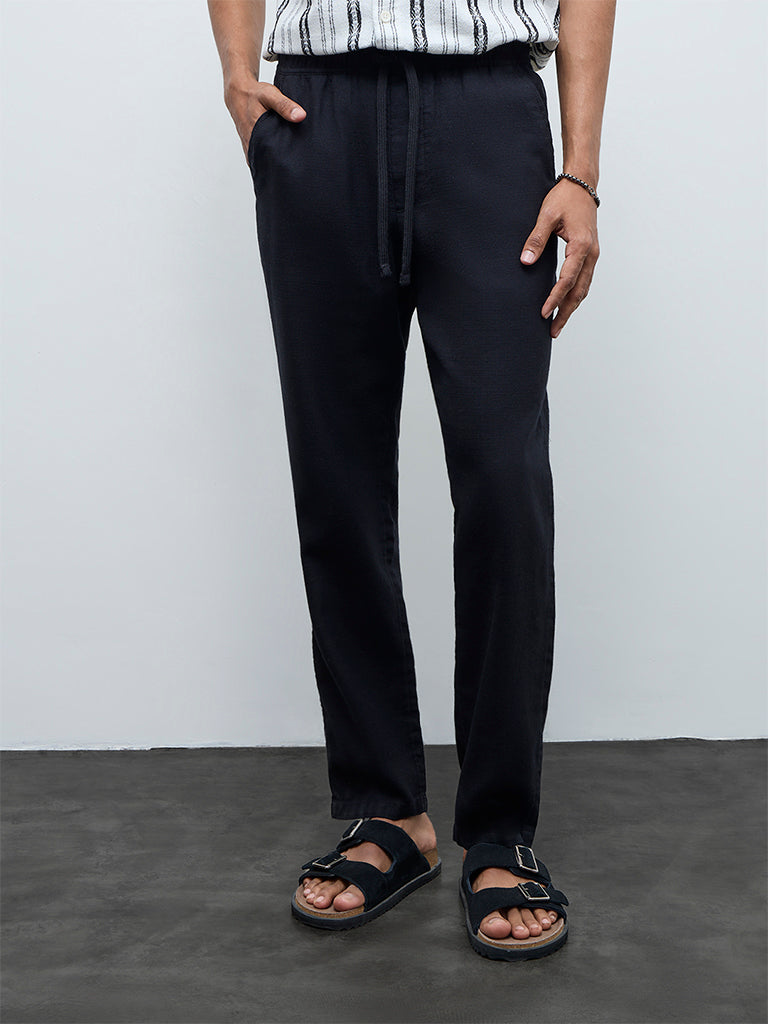 ETA Black Relaxed-Fit Mid-Rise Cotton Chinos