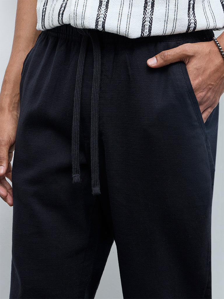 ETA Black Relaxed-Fit Mid-Rise Cotton Chinos