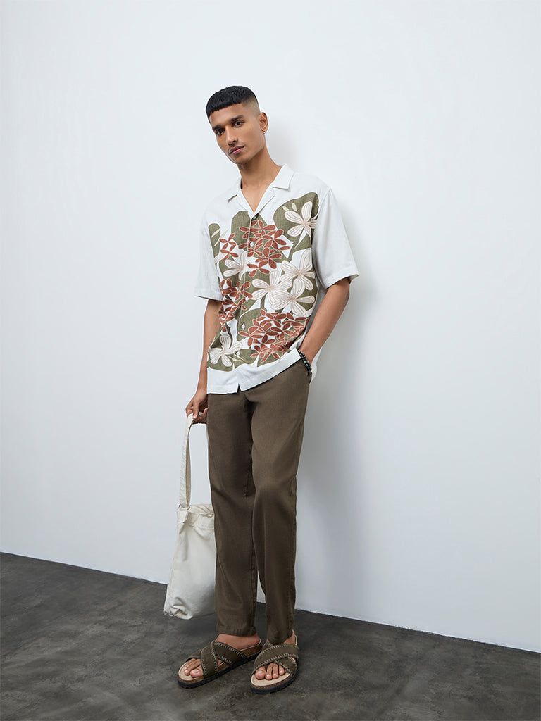 ETA Olive Relaxed-Fit Mid-Rise Cotton Chinos