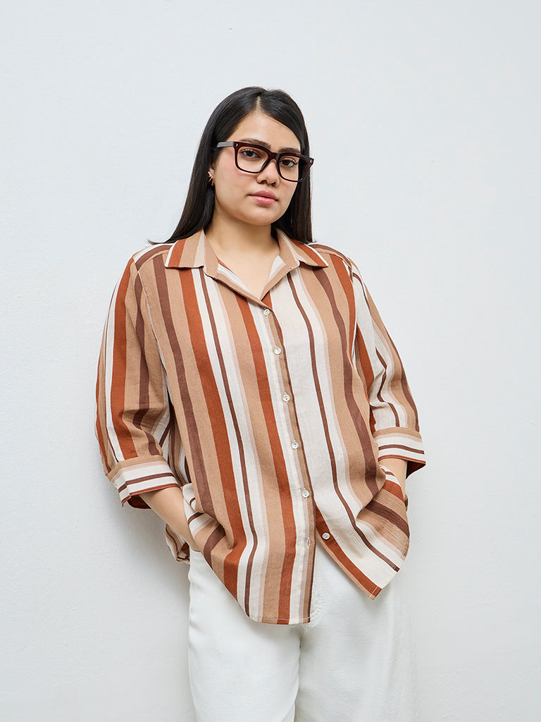 Gia Multicolour Striped Cotton Shirt