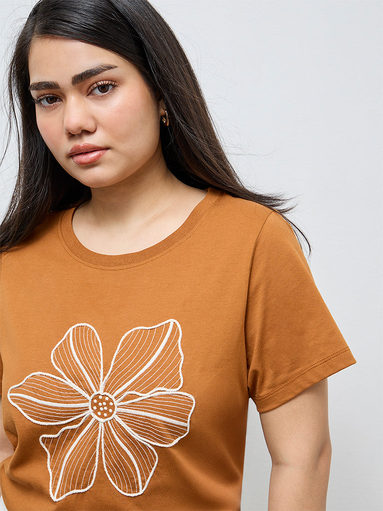 Gia Tan Floral Embroidered Cotton T-Shirt