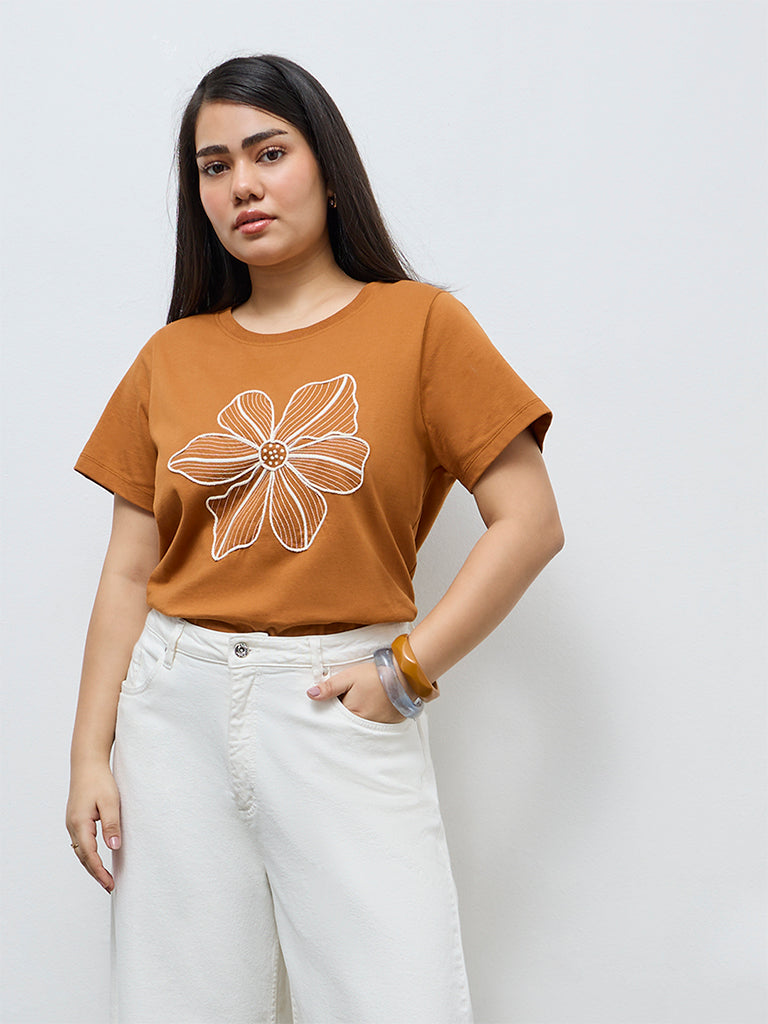 Gia Tan Floral Embroidered Cotton T-Shirt