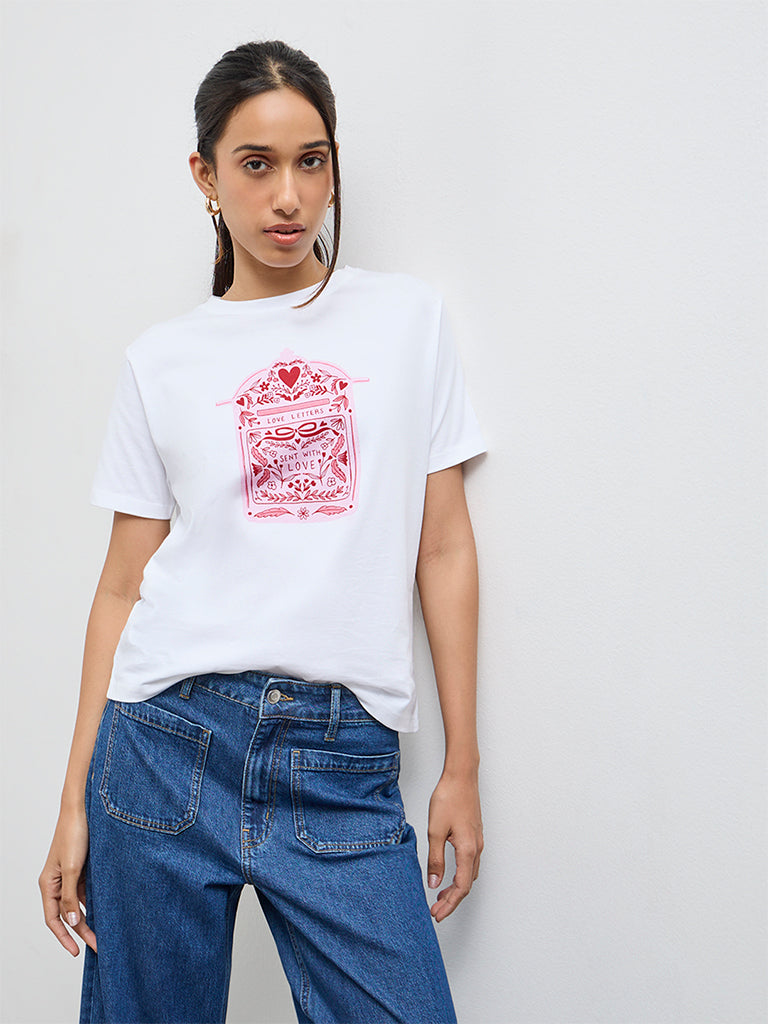 LOV White Graphic T-Shirt