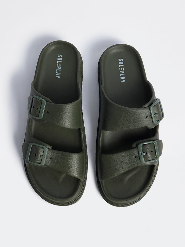 SOLEPLAY Olive Buckle-Detailed Slip-On Sandals