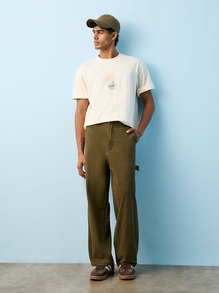 Nuon Green Skater-Fit Carpenter Jeans