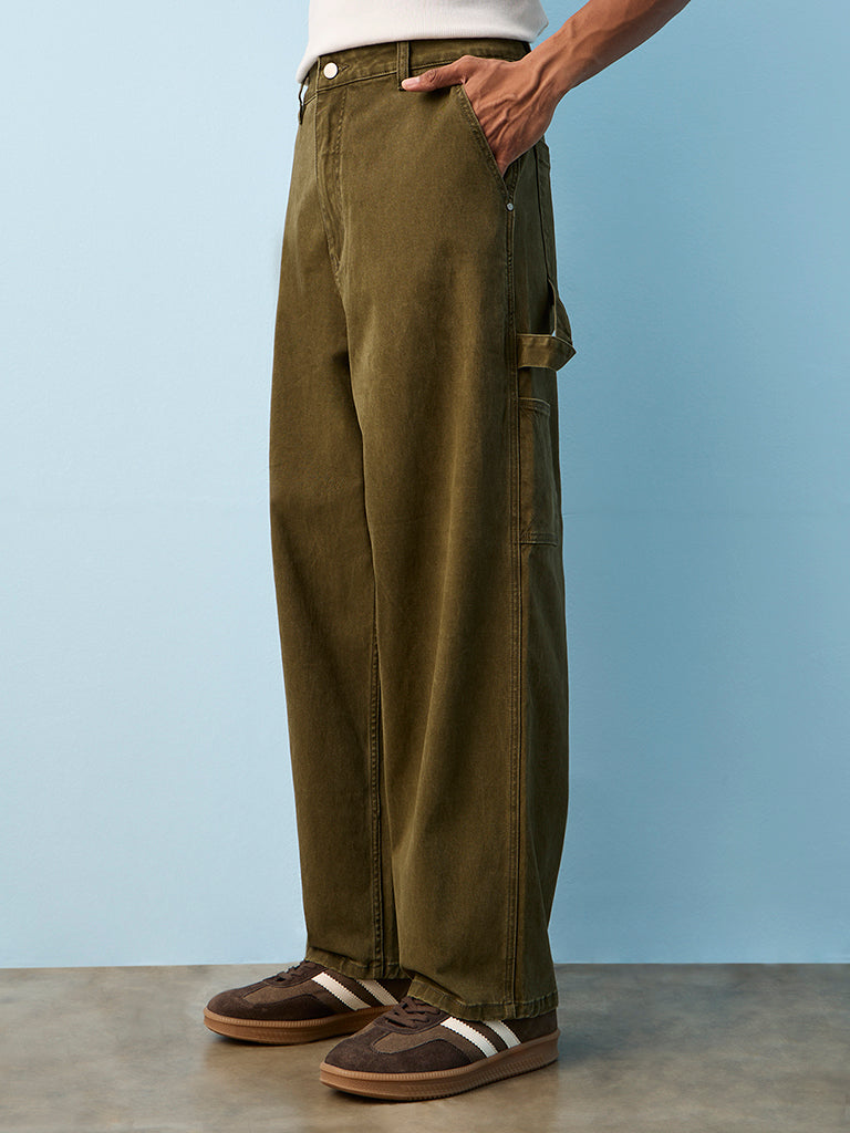 Nuon Green Skater-Fit Carpenter Jeans