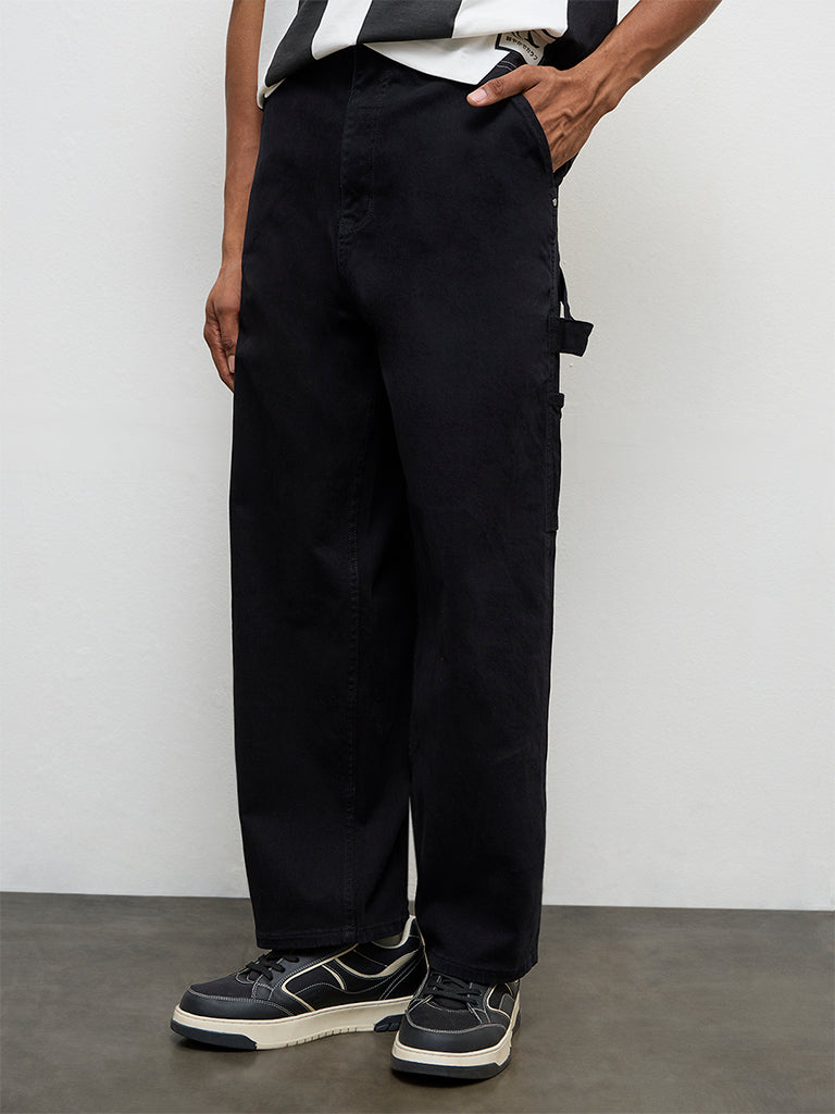 Nuon Black Skater-Fit Mid-Rise Jeans