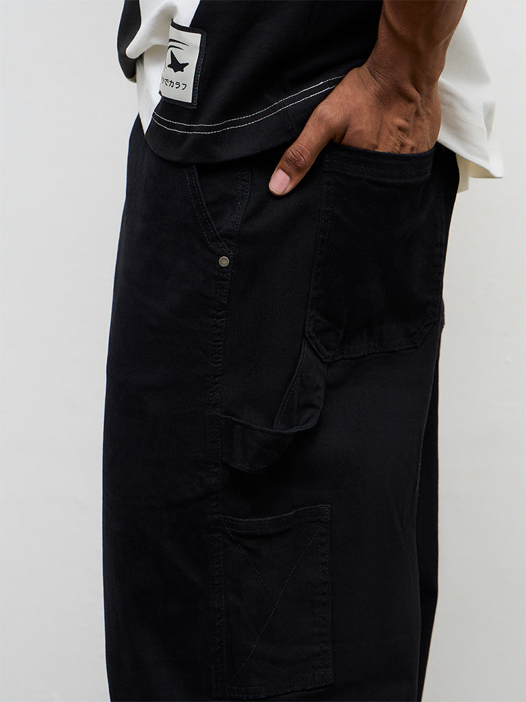 Nuon Black Skater-Fit Mid-Rise Jeans