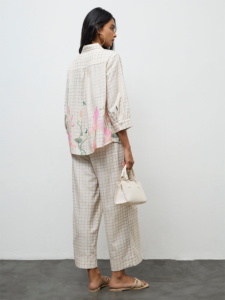 Utsa Off-White Floral Printed Tunic