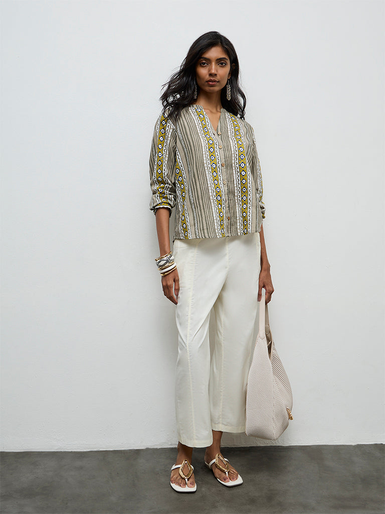 Utsa Green Printed Cotton Tunic