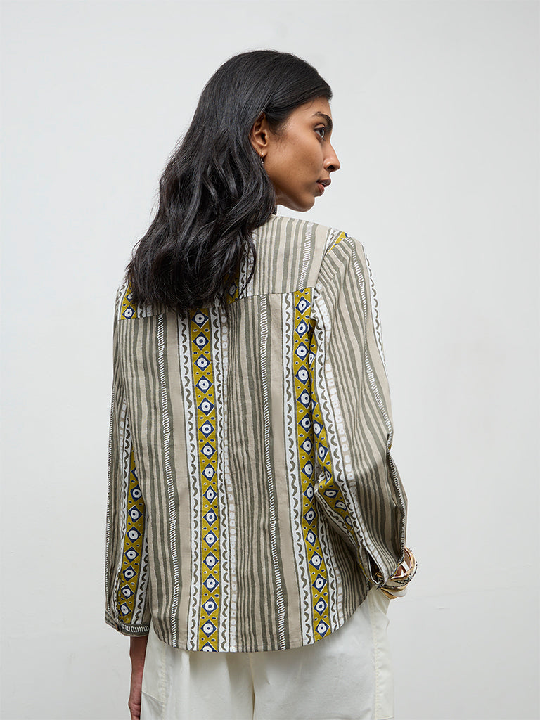 Utsa Green Printed Cotton Tunic