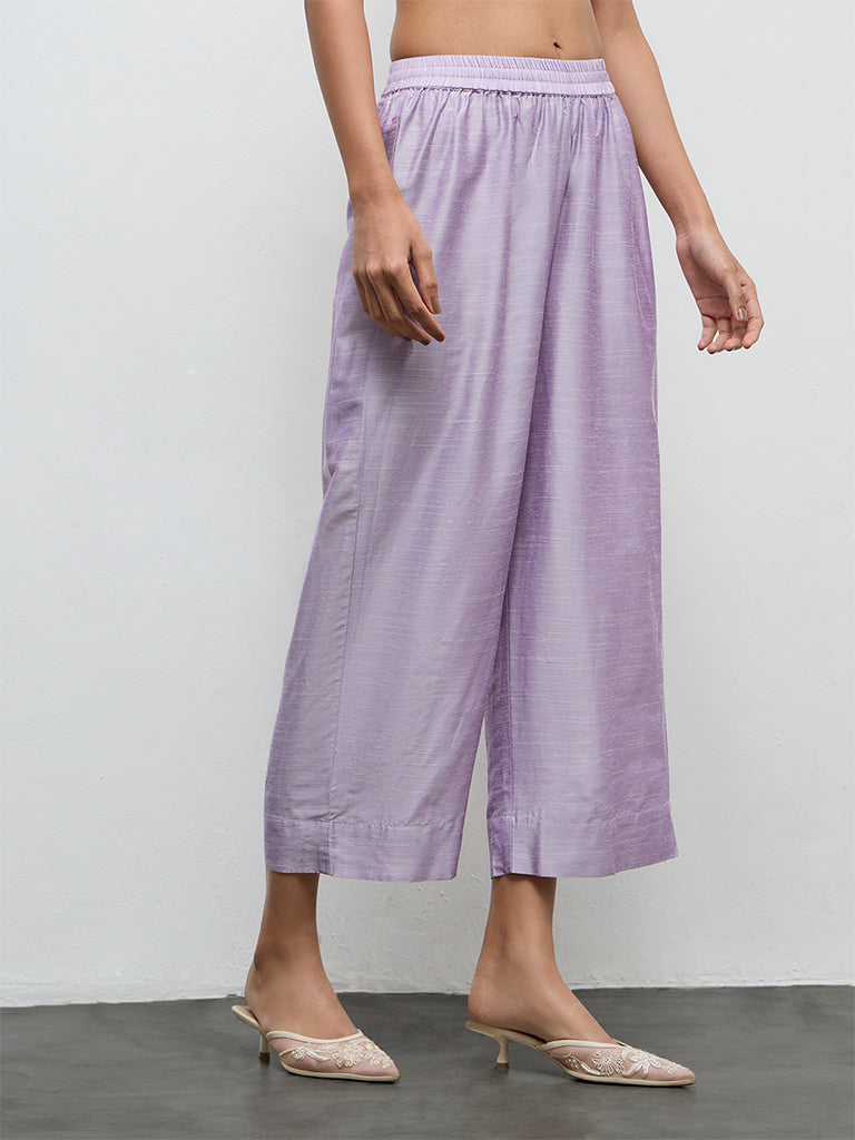 Utsa Lilac Solid Ethnic Pants