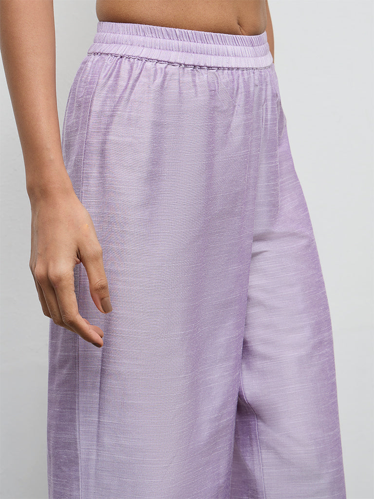Utsa Lilac Solid Ethnic Pants