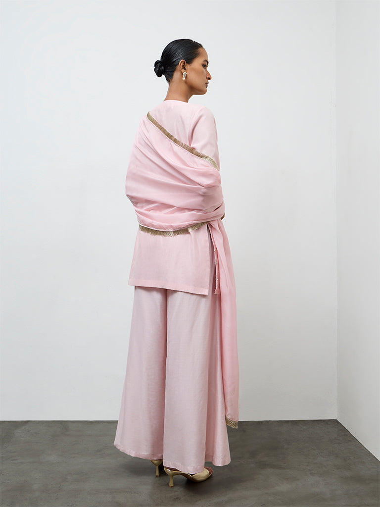 Vark Light Pink Embellished Ethnic Set