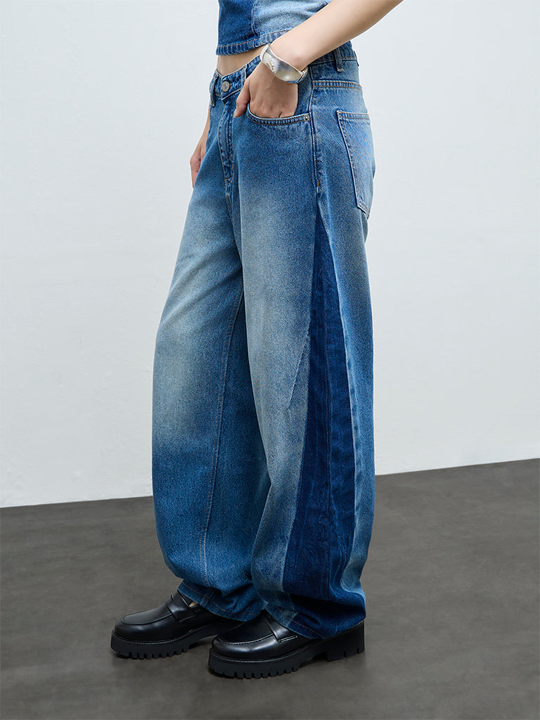 Nuon Blue Faded High-Rise Jeans