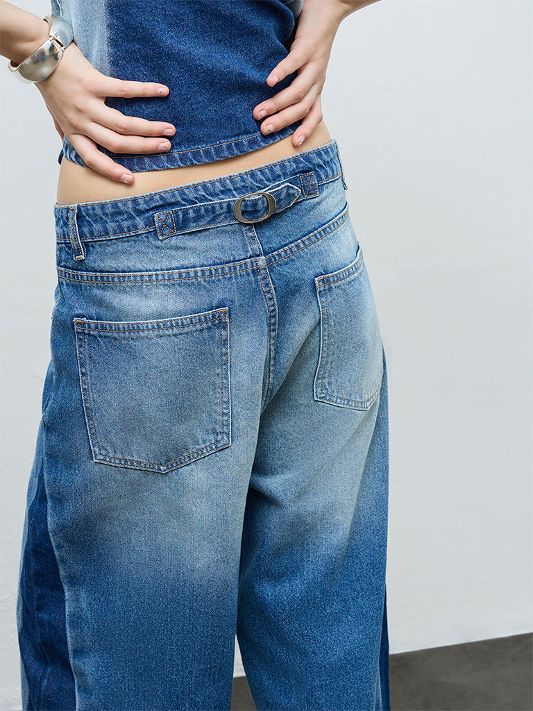 Nuon Blue Faded High-Rise Jeans