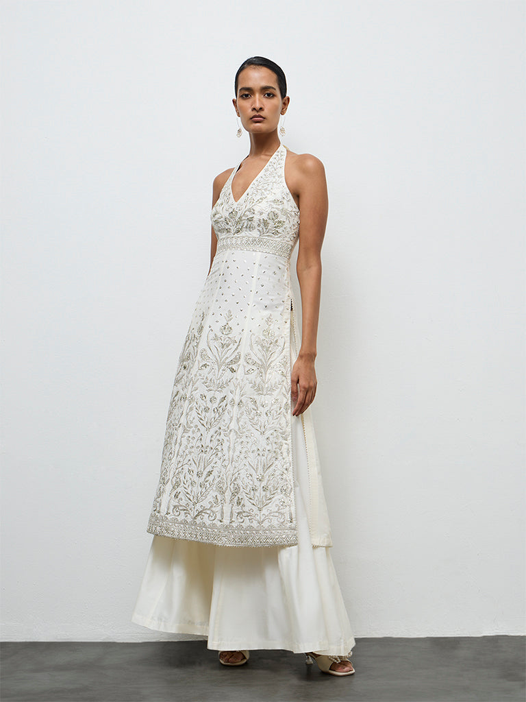 Vark Off-White Embroidered A-Line Ethic Set
