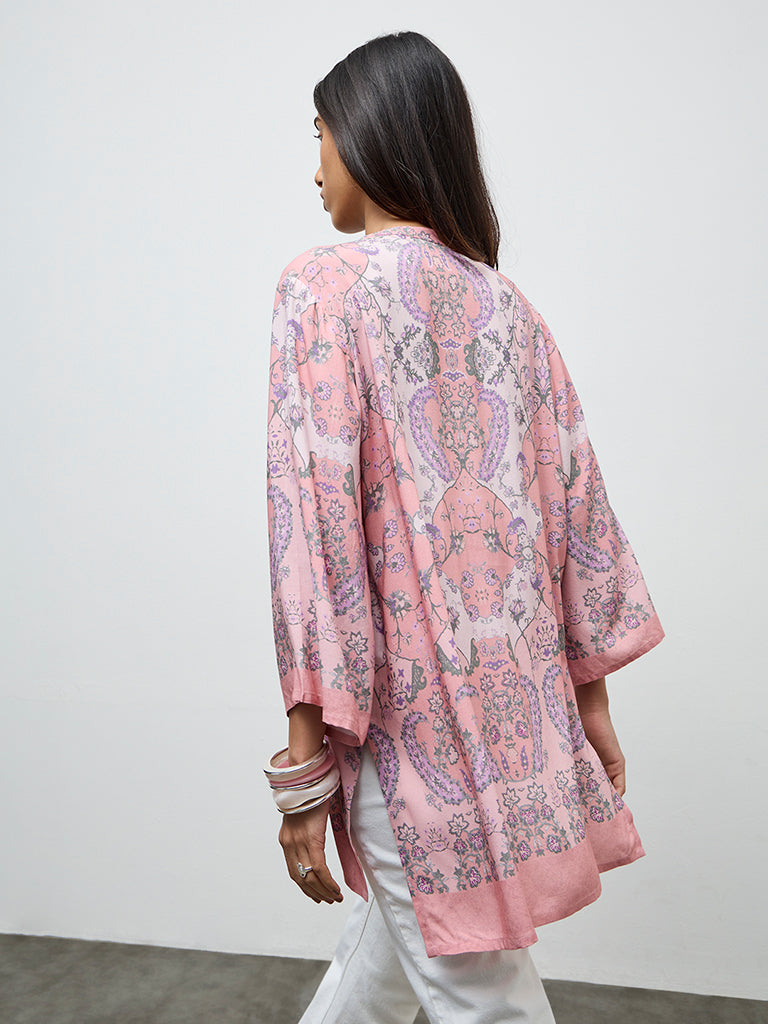 Utsa Dusty Pink Argyle Printed Tunic