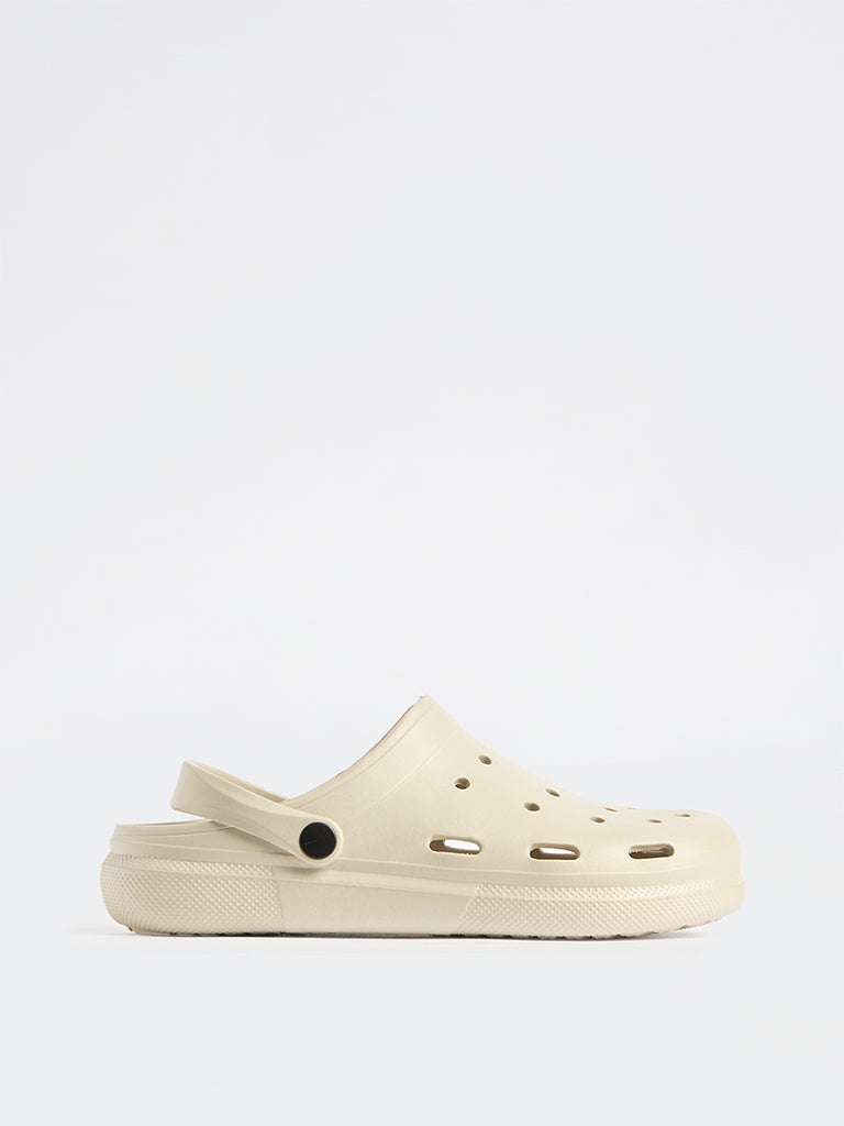 SOLEPLAY Ivory Perforated Clogs