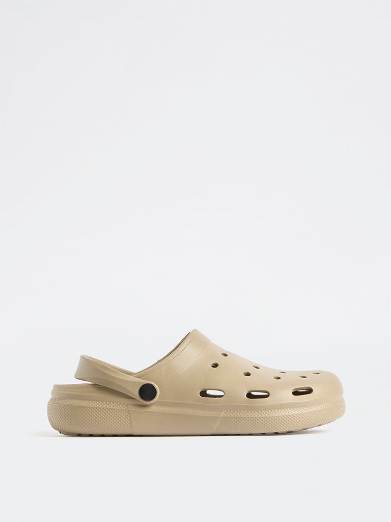 SOLEPLAY Taupe Perforated Clogs