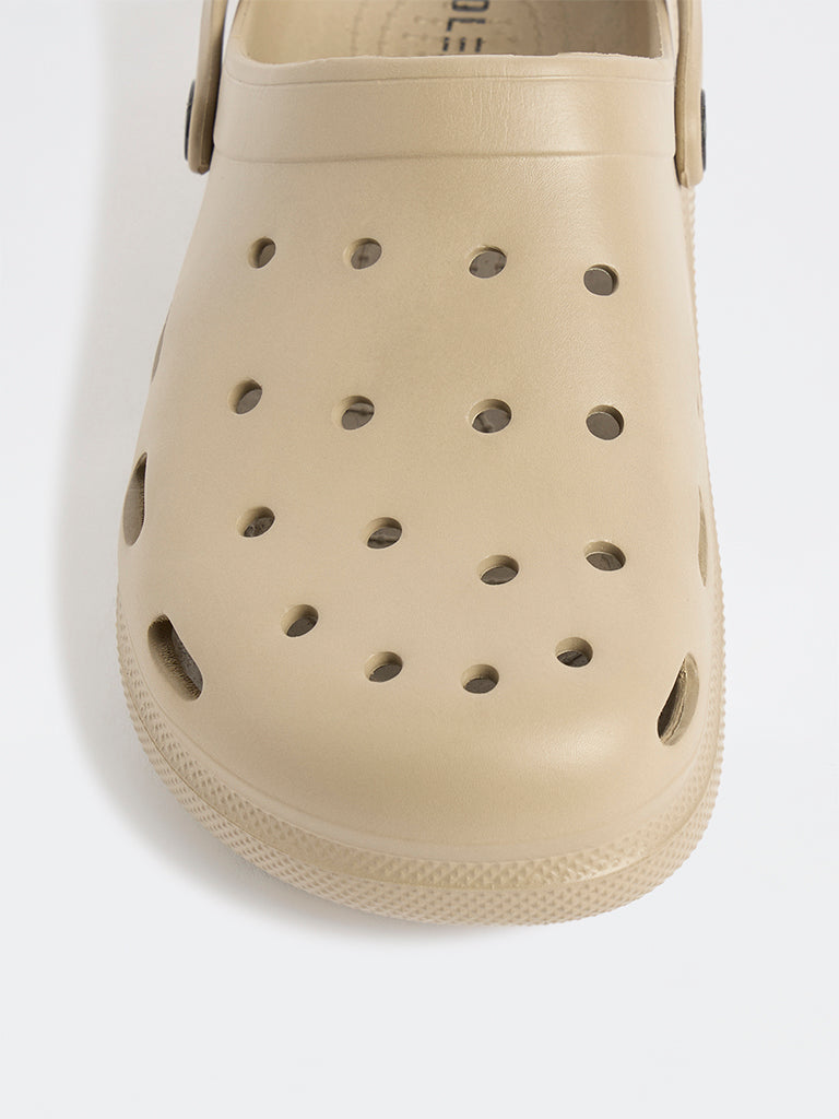 SOLEPLAY Taupe Perforated Clogs