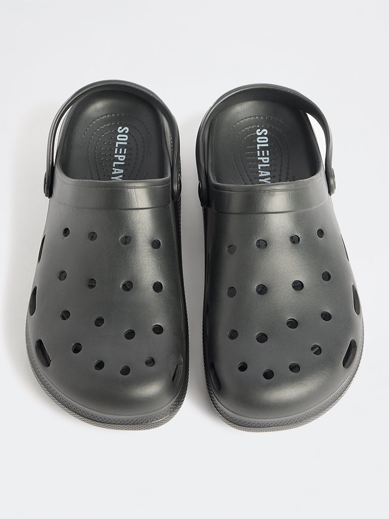 SOLEPLAY Black Perforated Clogs