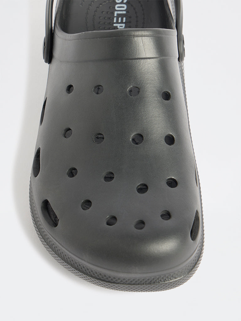SOLEPLAY Black Perforated Clogs