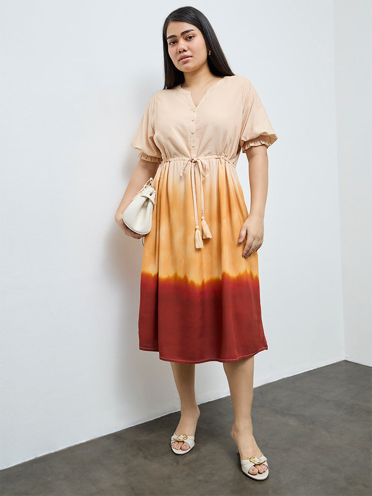 Gia Multicolour Tie-Dye Design A-Line Dress