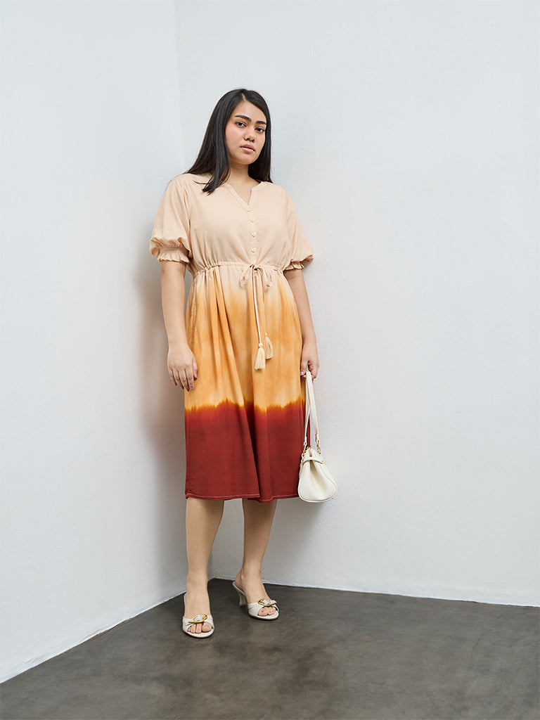 Gia Multicolour Tie-Dye Design A-Line Dress