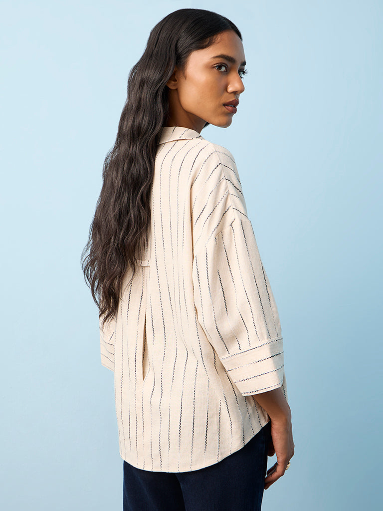 LOV Beige Embroidered Shirt