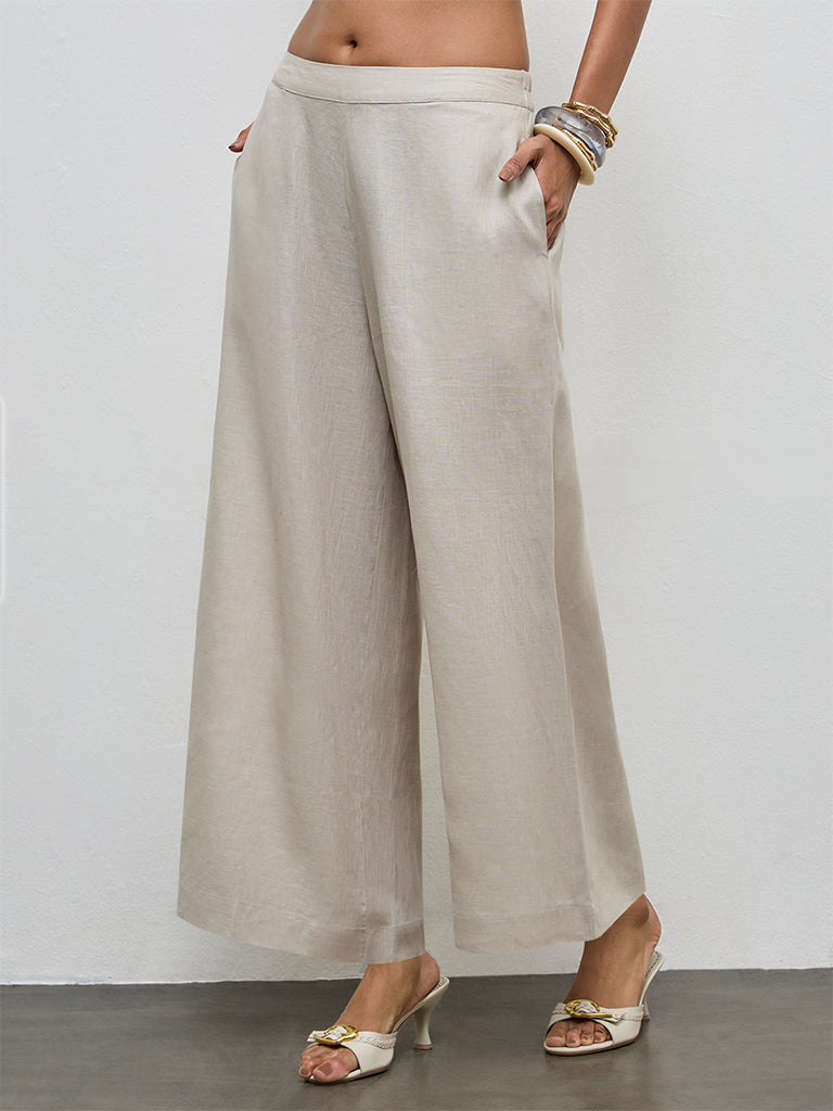 Zuba Light Beige Linen Pants