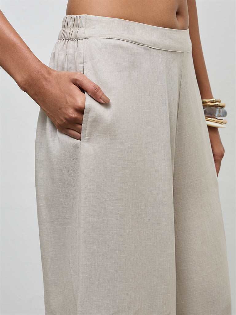 Zuba Light Beige Linen Pants