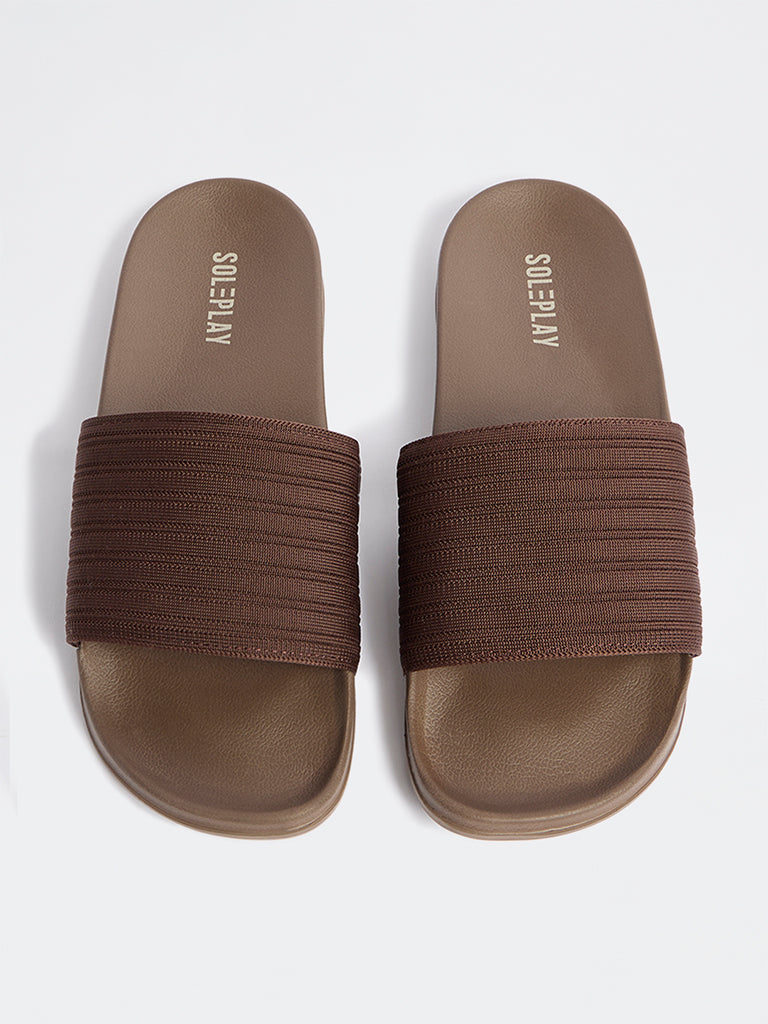 SOLEPLAY Dark Brown Textured Pool Slides