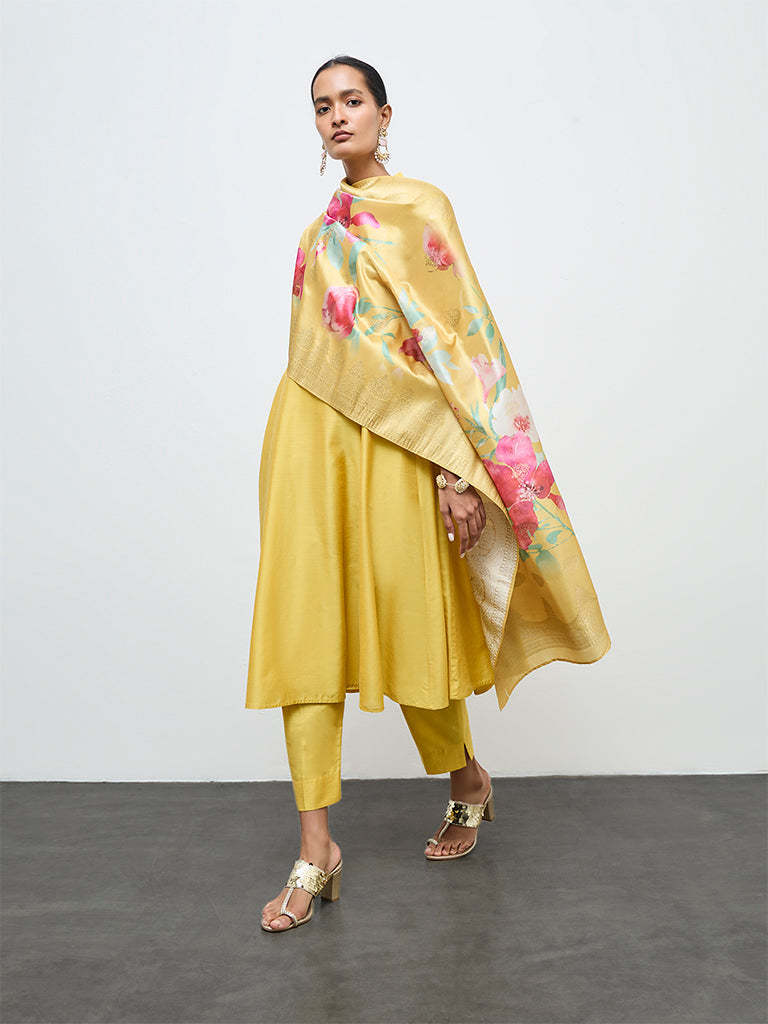 Vark Yellow Anarkali Ethnic Set