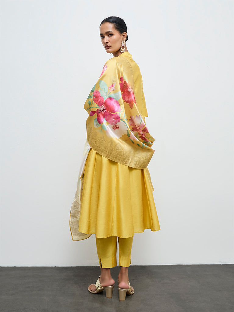 Vark Yellow Anarkali Ethnic Set