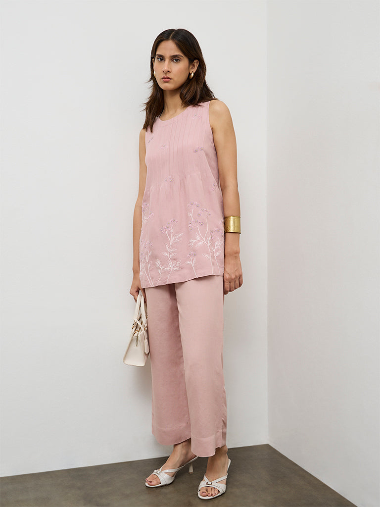 Zuba Lilac Embroidered Tunic