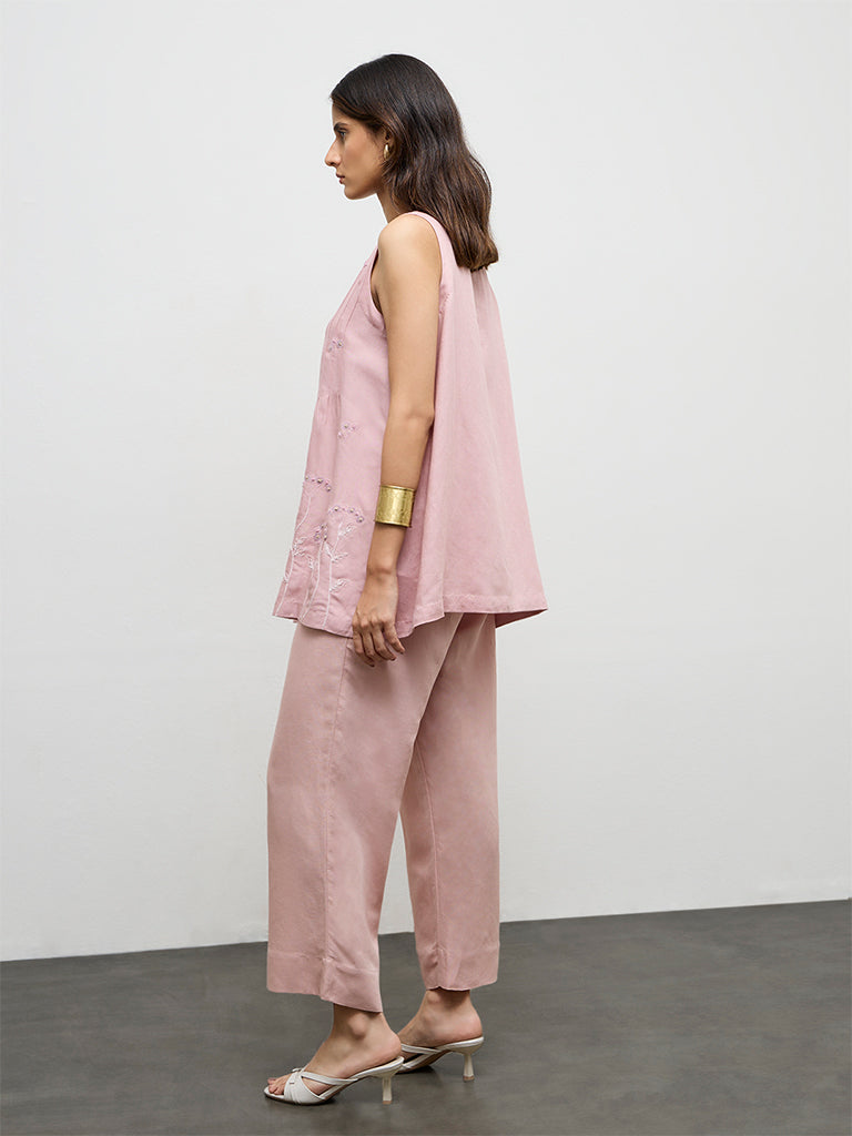 Zuba Lilac Embroidered Tunic