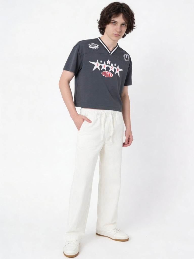 Boys Dark Grey Printed T-Shirt