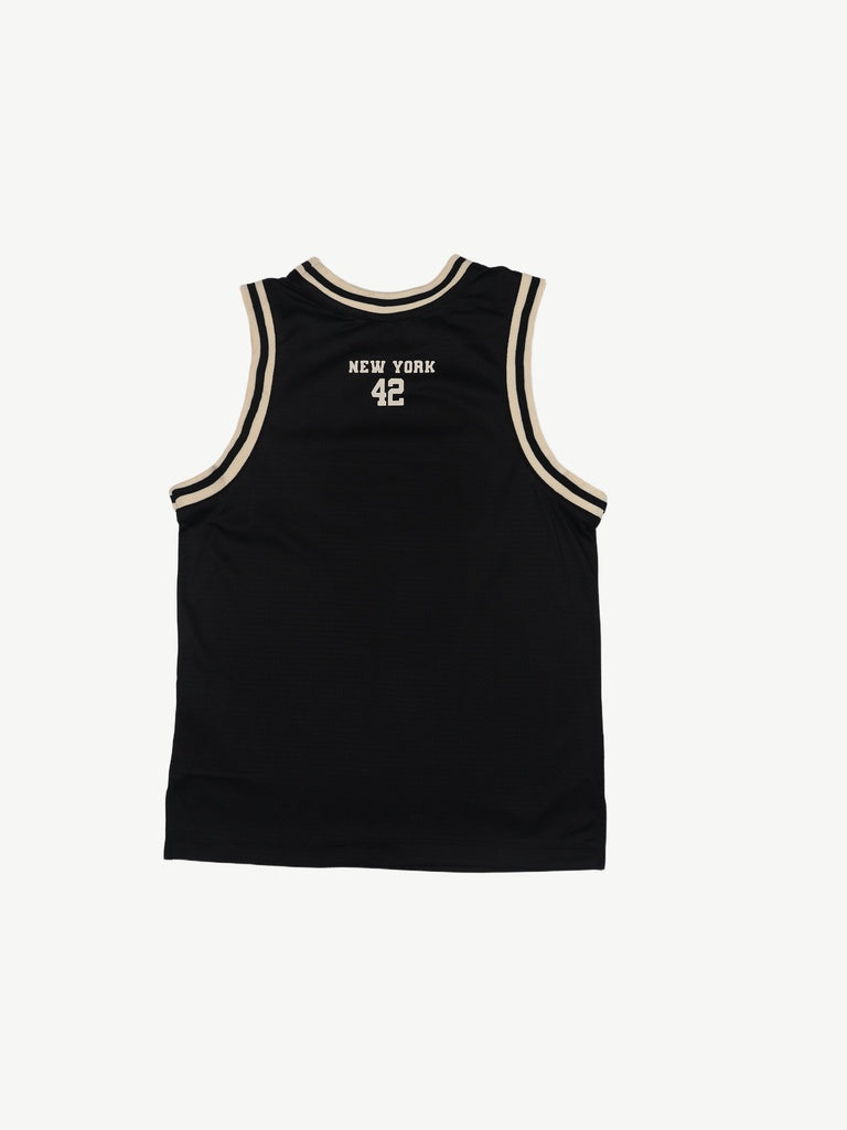 Boys Black Printed Sleeveless T-Shirt