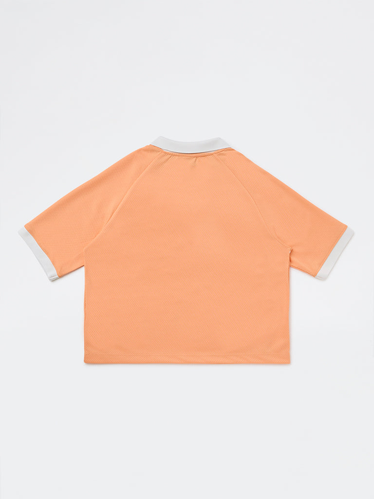 Boys Orange Numerical Printed T-Shirt